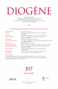 Diogène N° 237, Janvier 2012 : L'universalisme dans un monde multiculturel - Aymard Maurice