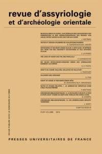 Revue d'assyriologie et d'archéologie orientale N° 108/2014 - Charpin Dominique