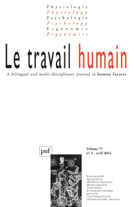 Le travail humain Volume 77 N° 2, Avril 2014 - Labrune Monique