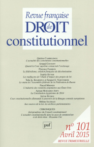 Revue française de Droit constitutionnel N° 101, Avril 2015 - Mériot Frédéric