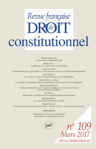 Revue française de Droit constitutionnel N°109, Mars 2017 - Maus Didier ; Roux André