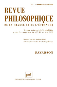 Revue philosophique N° 1, janvier-mars 2019 : Ravaisson - Brès Yvon ; Merllié Dominique