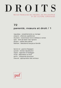 Droits N° 72/2021 : Parenté, moeurs et droit. Tome 1 - Mériot Frédéric