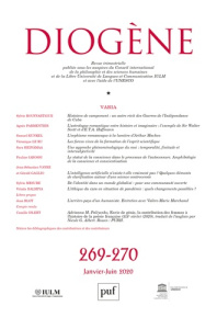 Diogène N° 269-270, 2020 - COLLECTIF