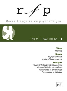 Revue Française de Psychanalyse Tome 86 N° 1/2022 : Précocité - Kapsambelis Vassilis