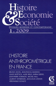 Histoire Economie & Société N° 1, 2009 : L'histoire anthropométrique en France - Jouven Nathalie
