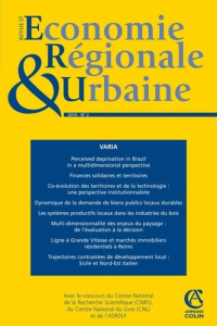 Revue d'économie régionale et urbaine N° 2, 2010 - Golgher André Braz ; Glémain Pascal ; Bioteau Emma