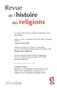 Revue de l'histoire des religions Tome 227 N° 3, Juillet-septembre 2010 - Amiel Charles