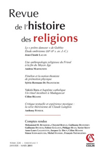 Revue de l'histoire des religions Tome 228 N° 1, Janvier-mars 2011 - Lacam Jean-Claude ; Martignoni Andréa ; Franceschi