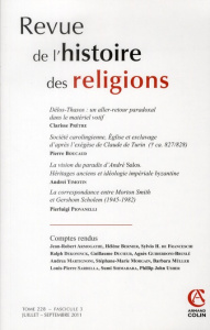 Revue de l'histoire des religions Tome 228 N° 3, Juillet-septembre 2011 - Amiel Charles
