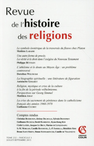 Revue de l'histoire des religions Tome 232 N° 3 - COLLECTIF