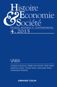 Histoire Economie & Société N° 4, décembre 2015 : Les corps intermediaires : concept(s), généalogie - COLLECTIF