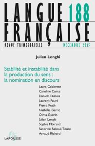 Langue française N° 188 4/2015 - COLLECTIF
