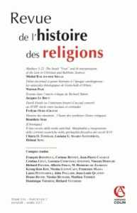 Revue de l'histoire des religions N° 1/2017 - COLLECTIF