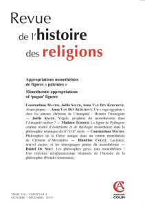 Revue de l'histoire des religions Tome 236 N° 4, octobre-décembre 2019 : Appropriations monothéistes - Amiel Charles