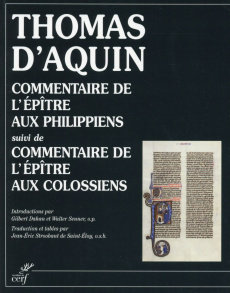 Commentaire de l'épître aux Philippiens. Suivi de Commentaire de l'épître aux Colossiens - THOMAS D'AQUIN