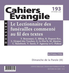 Cahiers Evangile N° 193, septembre 2020 - Morin Eric