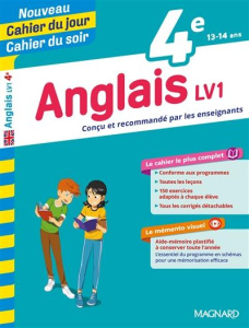 Cahier du jour/Cahier du soir Anglais LV1 4e mémento. Edition 2019 - Vannoise Nicole de ; Cureau Jean ; Segonne Coline