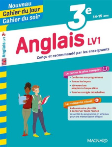 Cahier du jour/Cahier du soir Anglais LV1 3e mémento. Edition 2019 - Vannoise Nicole de ; Cureau Jean ; Segonne Coline