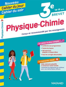 Cahier du jour/Cahier du soir Physique-Chimie 3e mémento. Edition 2019 - Rasset Patrick