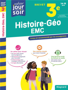 Cahier du jour/Cahier du soir Histoire-Géographie-EMC 3e Brevet . Edition 2023 - Daboval Nadine ; Levesque Antoine