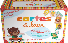 Cartes à lacer. Avec une aiguille à laine et 5 couleurs de laine - Maubert Nicole