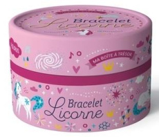 Bracelet Licorne. Avec 200 perles, 1 fil bleu, 1 fermoir, 1 pompon rose, 1 breloque dorée - Brun Clémence ; Le Nénan Yann