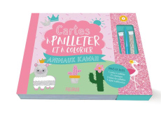 Cartes à pailleter et colorier Animaux kawaii. Avec : 5 cartes à pailleter, 35 coloriages, 2 tubes d - Sorel Pauline