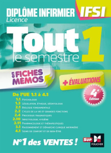 Tout le semestre 1 Diplôme IFSI en fiches mémos. 4e édition - Abbadi Kamel ; Joffin Christiane ; Laziz Iman ; Jo