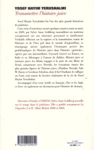 Transmettre l'histoire juive. Suivi de Clio et les juifs : Réflexions sur l'histographie juive au XV - Yerushalmi Yosef ; Goldberg Sylvie Anne ; Dauzat P