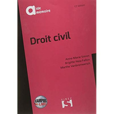 DROIT CIVIL 12E ED AIDE-MEMOIRE CAMPUS - HESS-FALLON BRIGITTE