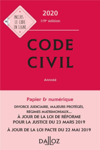 Code civil annoté. Edition 2020 - Guiomard Pascale - Henry Xavier - Wiederkehr Georg