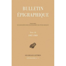 Bulletin épigraphique. Tome 11, 1987-1989 - Gauthier Philippe