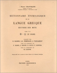 Dictionnaire étymologique de la langue grecque. Tome 4-2, Q à Z - Chantraine Pierre