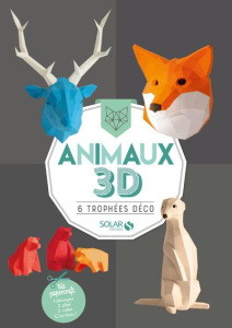Animaux 3D. 6 trophées déco. Kit paperkraft - COLLECTIF