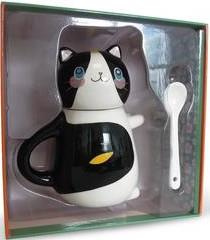 Coffret La pause kawaii. Avec 1 mug chat et sa cuillère, et 1 livre de 50 recettes de boissons chaud - COLLECTIF