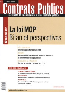 Contrats publics N° 87, Avril 2009 : La loi MOP. Bilan et perspectives - Grange Claude