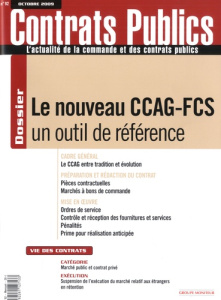 Contrats publics N° 92, Octobre 2009 : Le nouveau CCAG-FCS : un outil de référence - Berbari Mireille