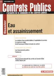Contrats publics N° 113, septembre 2011 : Eau et assainissement - Prot Guillaume