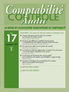 Revue Comptabilité, Contrôle, Audit Volume 17 Tome 2 - A.F.C.