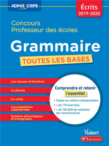 Grammaire Concours professeur des écoles. Toutes les bases, Edition 2019-2020 - Loison Marc ; Verrier Matthieu ; Coffin Clarisse ;
