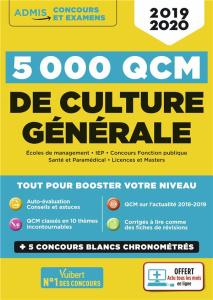 5000 QCM de culture générale. Edition 2019-2020 - Mattern Sophie