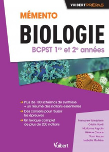 Mémento Biologie BCPST 1re et 2e années - Saintpierre Françoise ; Bordi Cédric ; Algrain Mar
