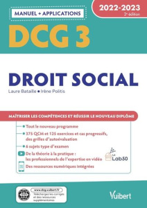 DCG 3 Droit social. Edition 2022-2023 - Bataille Laure ; Politis Irène
