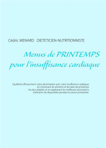 Menus de printemps pour l'insuffisance cardiaque - Menard Cédric