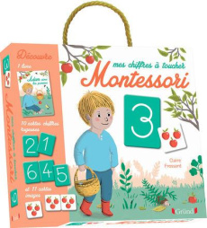 Mes chiffres à toucher Montessori. Coffret livre 10 cartes chiffres rugueuses 11 cartes images - Frossard Claire ; Santini Céline ; Kachel Vendula
