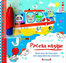 Les engins. Peins avec de l'eau pour voir apparaitre les couleurs ! Avec un pinceau - NESK