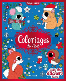 Coloriages de Noël. Avec des stickers dorés - Rousseau Stéphanie