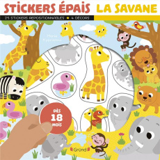 STICKERS EPAIS - LES ANIMAUX DE LA SAVANE - KYPRIANOU MARIE