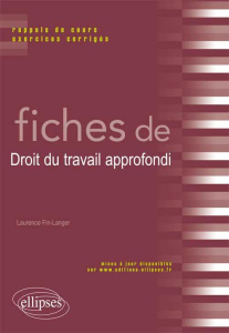 Fiches de droit du travail approfondi. Rappels de cours et exercices corrigés - Fin-Langer Laurence